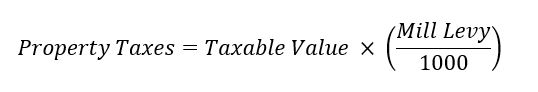 To calculate Property Taxes, apply the following formula: