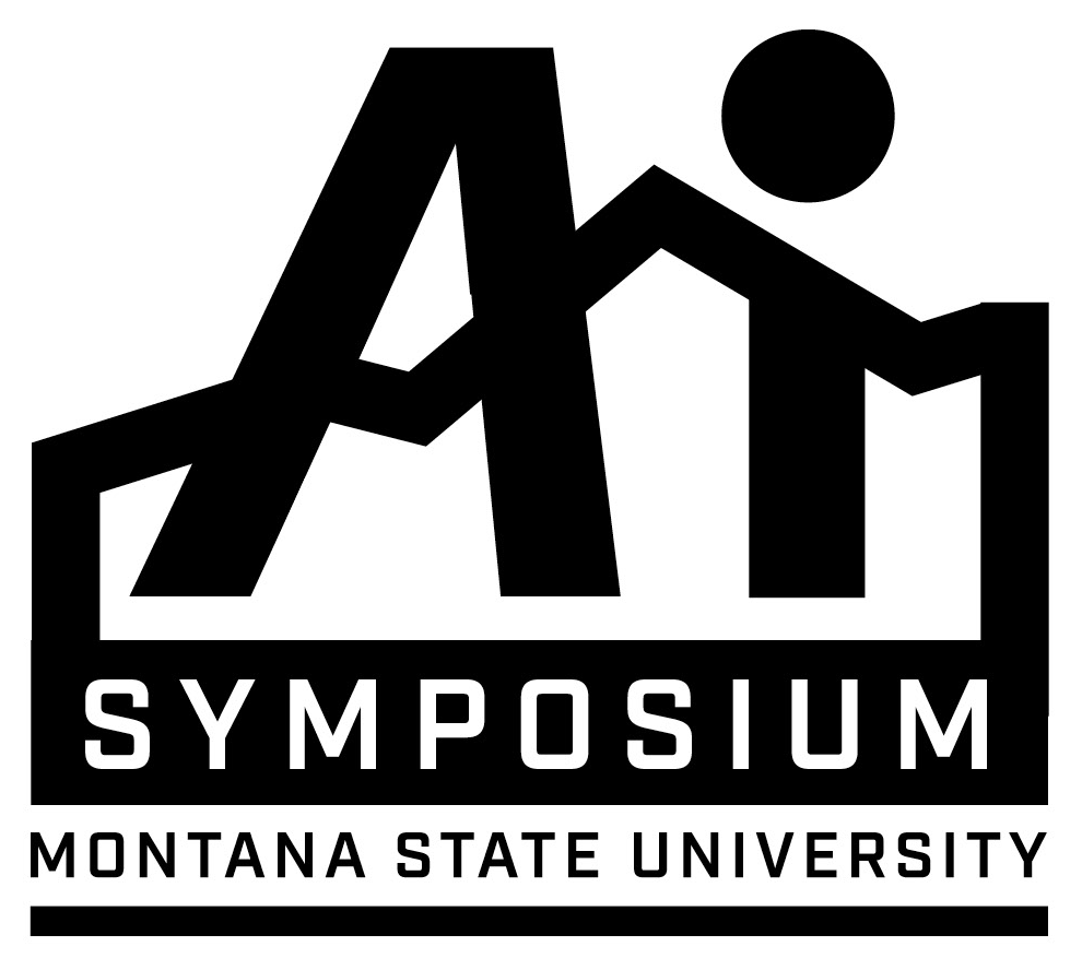 A capital A and lowercase i with the outline of mountains behind them. Text below says SYMPOSIUM - MONTANA STATE UNIVERSITY