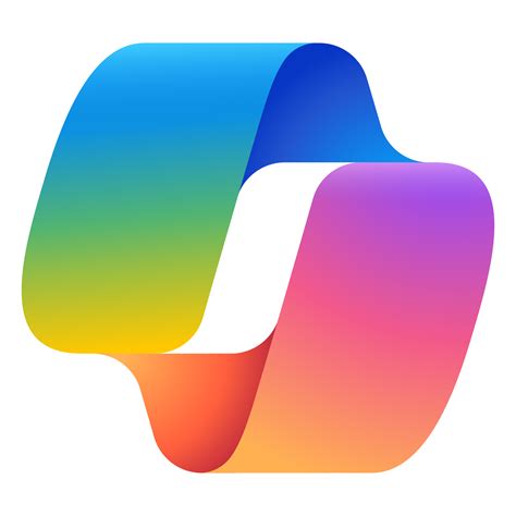 Colorful gradient logo made of two interlocking ribbon-like shapes forming a stylized loop, transitioning through blue, green, yellow, orange, pink, and purple on a light gray background.