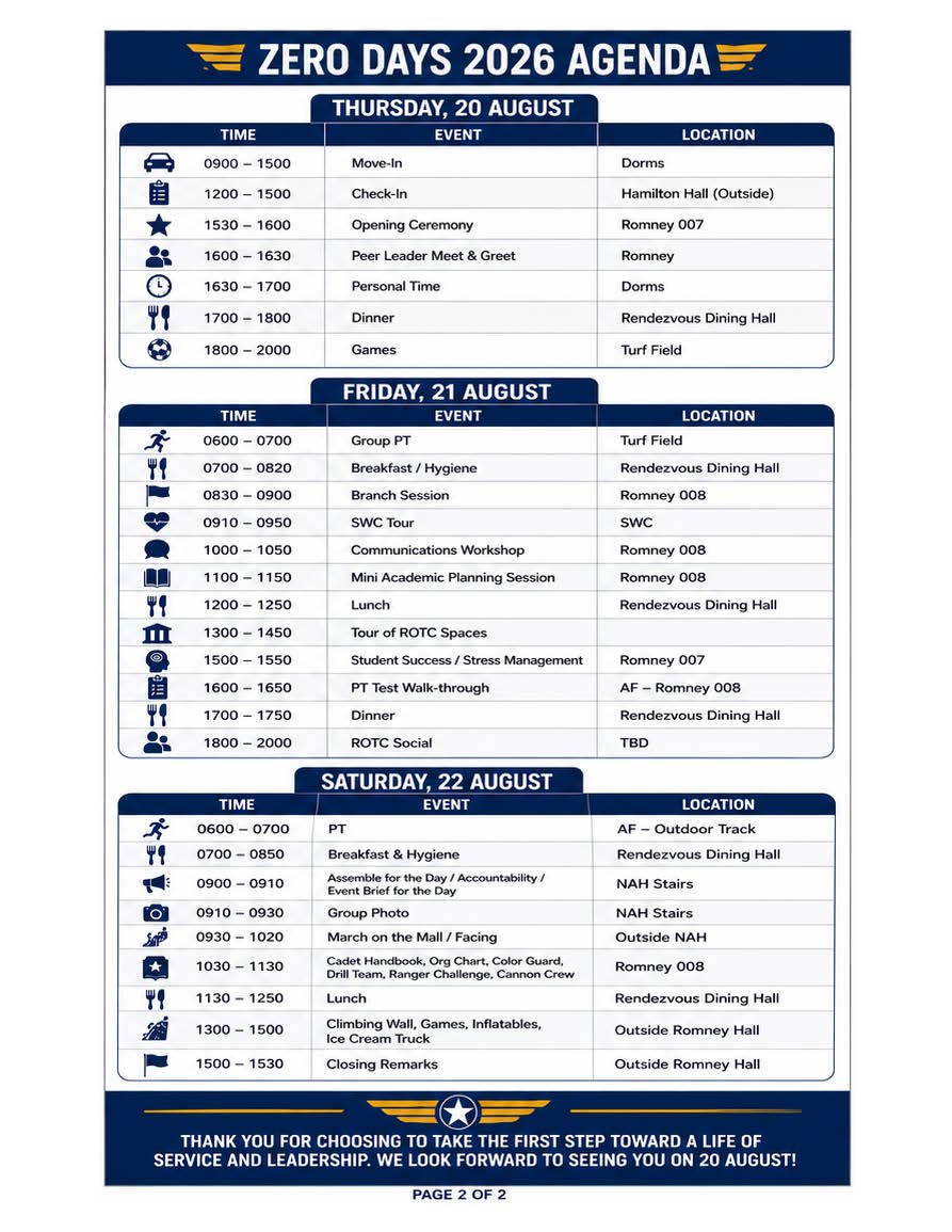 Zero Days Welcome Packet Page 2