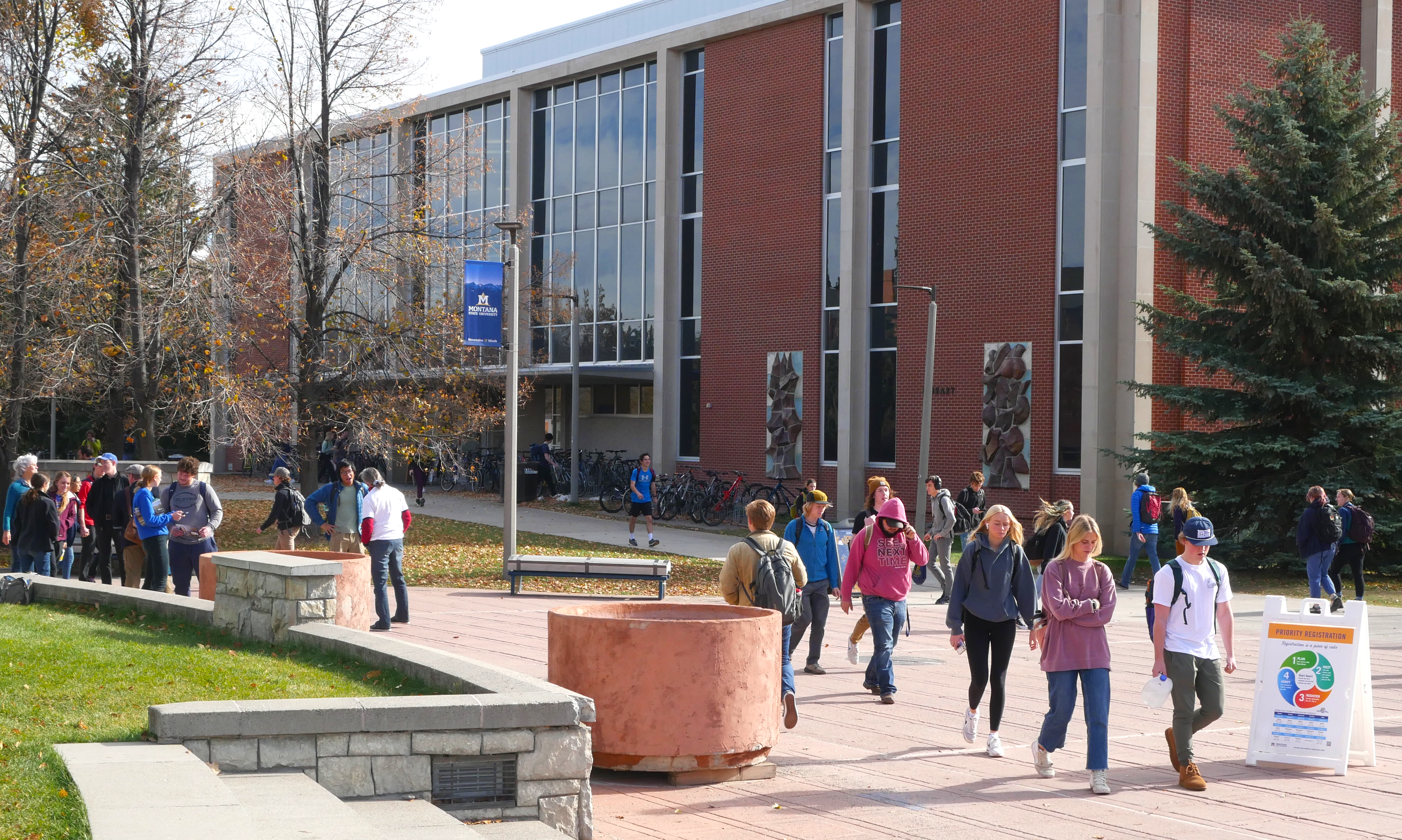 students on campus