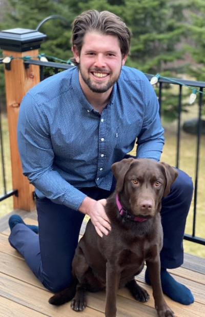 Dillon Fraley with his dog