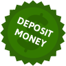 Green Circle With Dollar Sign With Text "Deposit Money"