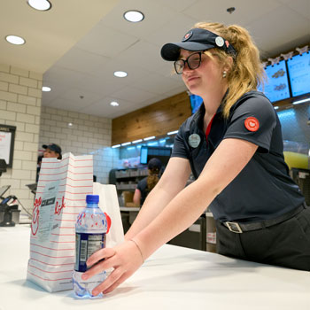 Student working Front of House at Chick-fil-A