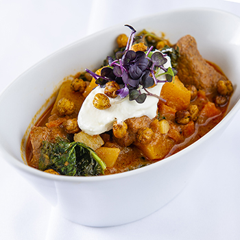 bowl of lamb butternut squash curry