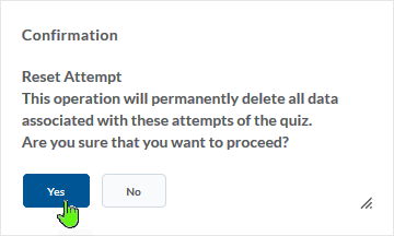 D2L 20.19.06 screenshot - reset attempt warning dialogue box