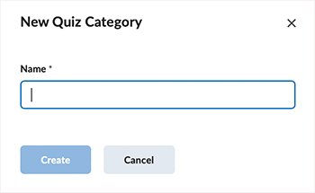 Brightspace screenshot 20.23.02 - Enter a name for the new category and select "Create" button.