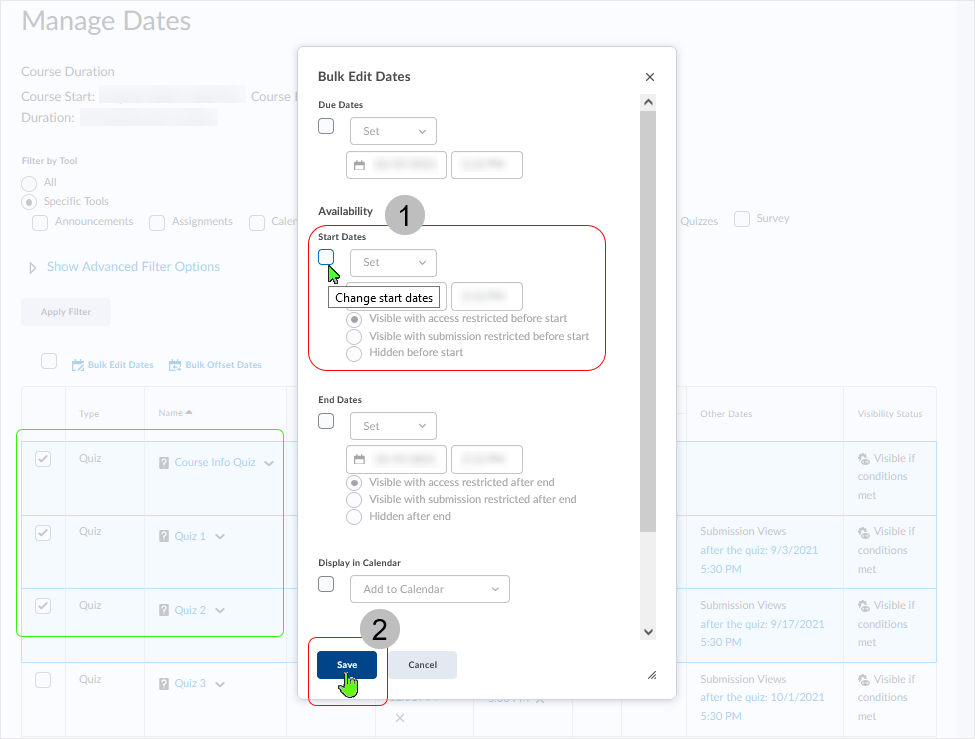 Brightspace screenshot - 20_21_09 - "Bulk Edit Dates" dialog box