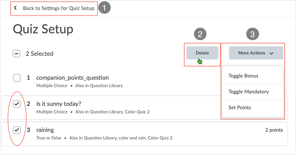 Brightspace screenshot - CD 20_20_04 - Property tab page with directions related to in-betweener questions action page