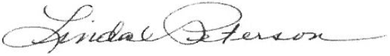 Linda Peterson signature