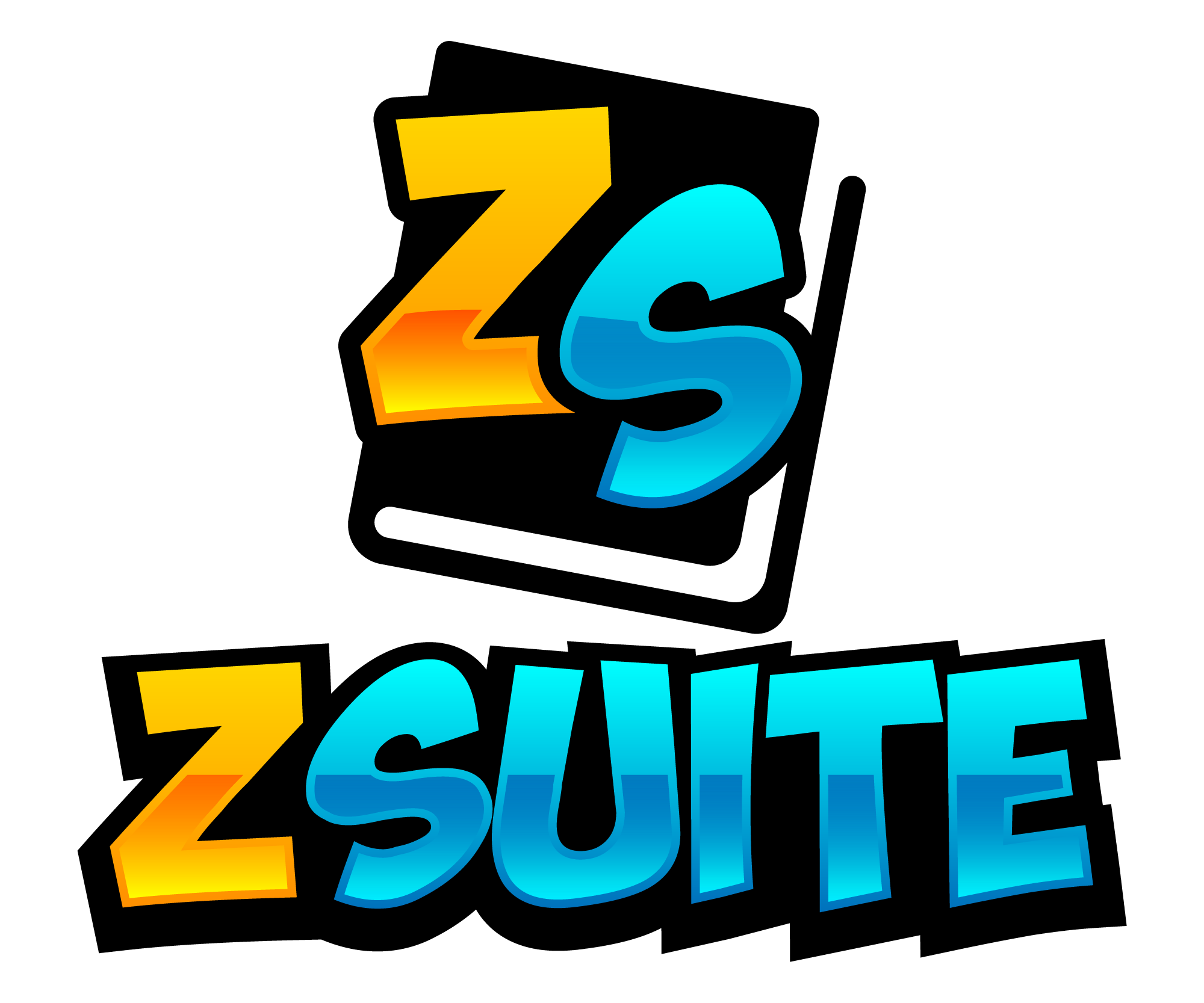 a orang letter z and blue letter s on a book over the word zsuite