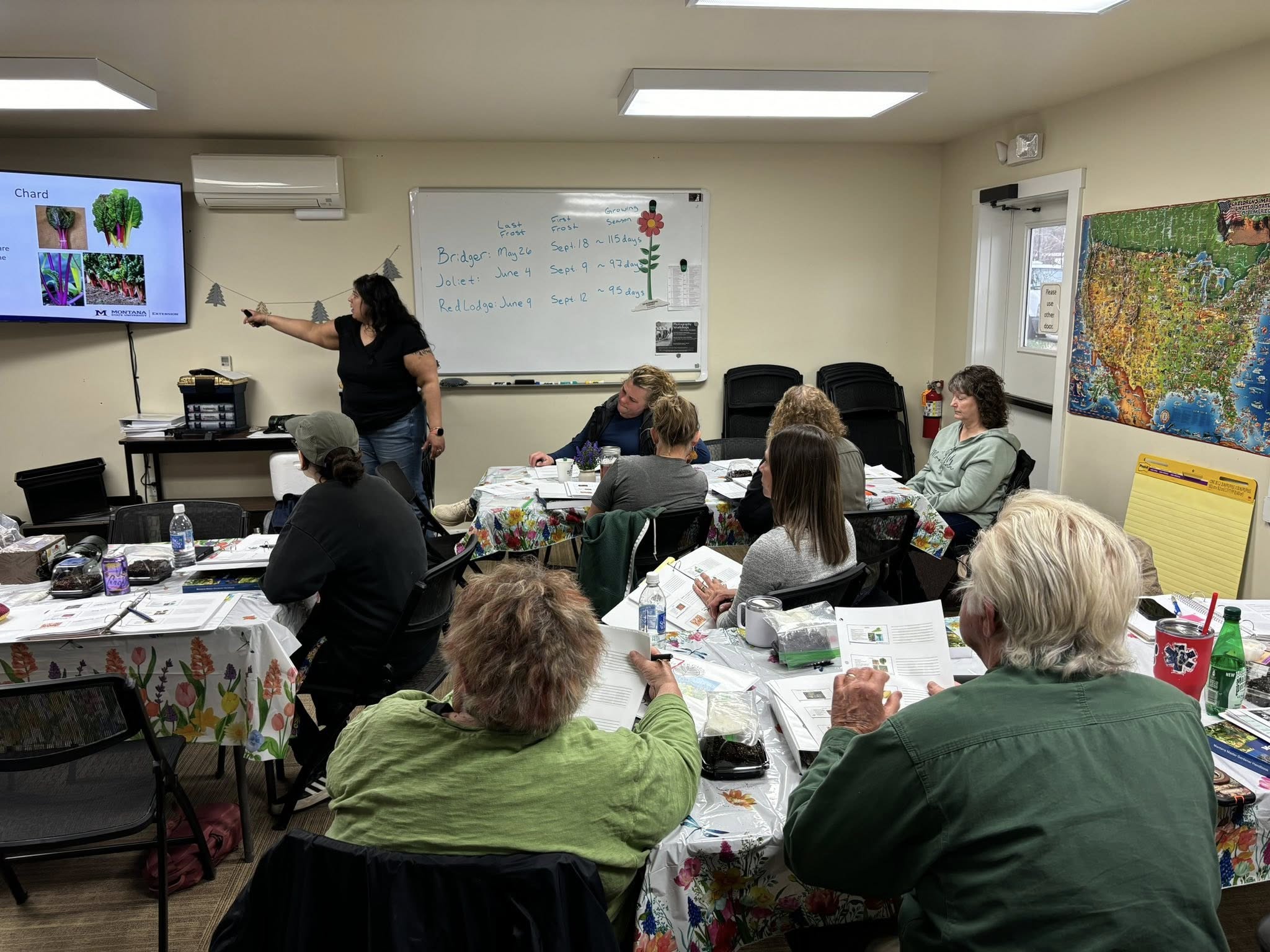 Participants learning about growing seasons