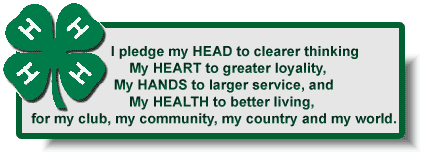 4h pledge I pledge my head to clearer thinking my heart to greater loyalty my hands to larger service and my health to better living for my club my community my country and my world.
