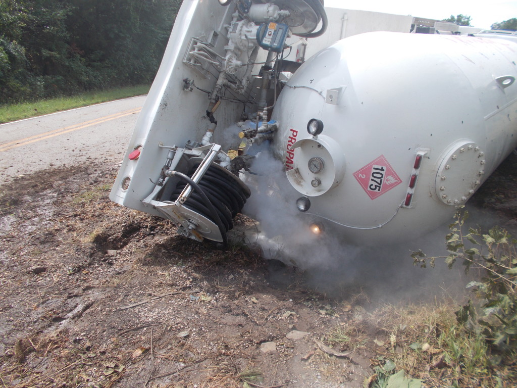 Overturned Propane Truck