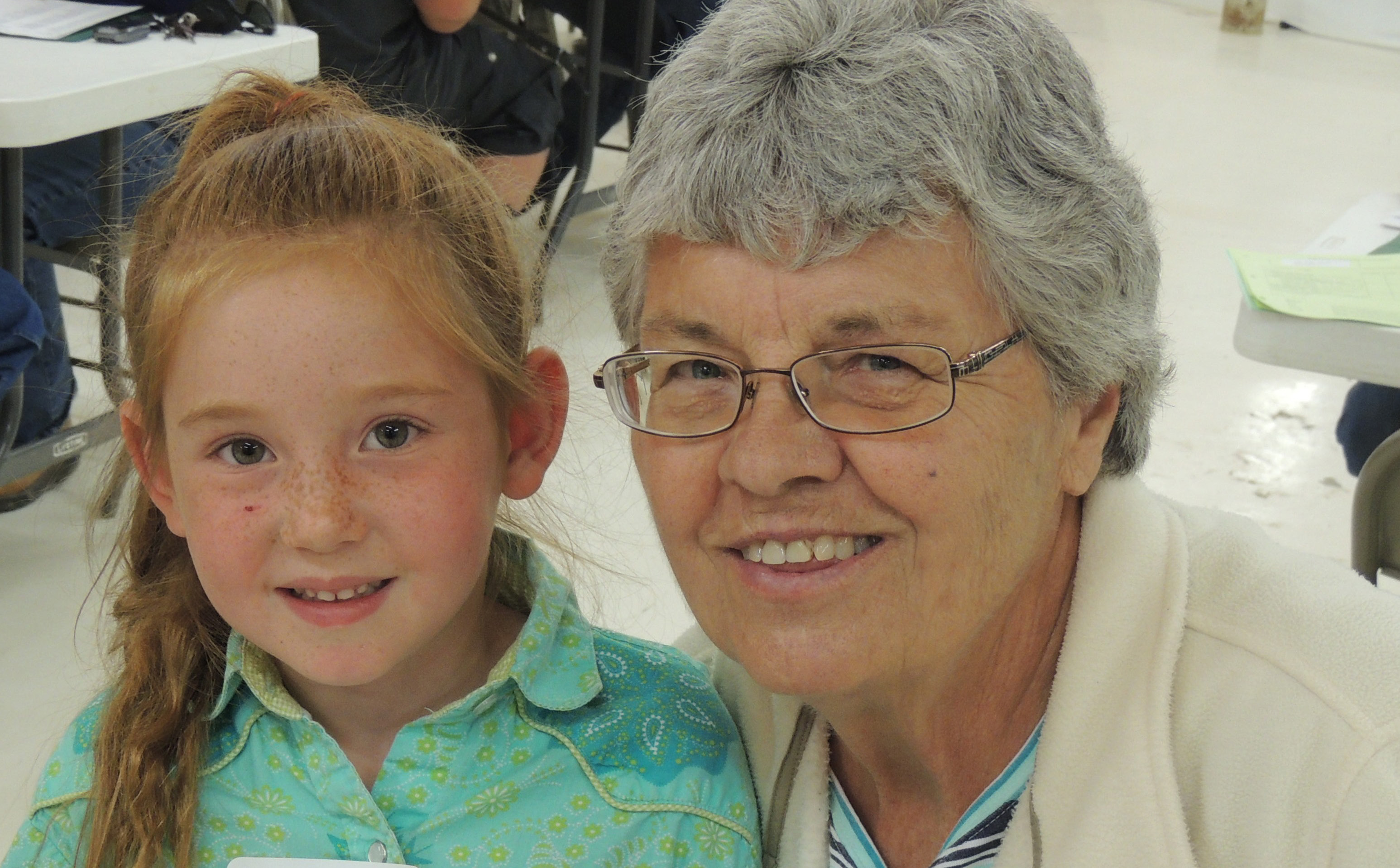 A young girl and a older woman.