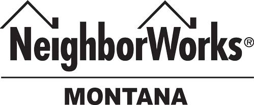 A logo reading: "NeighborWorks Montana" with two home roofs on top of NeighborWorks.