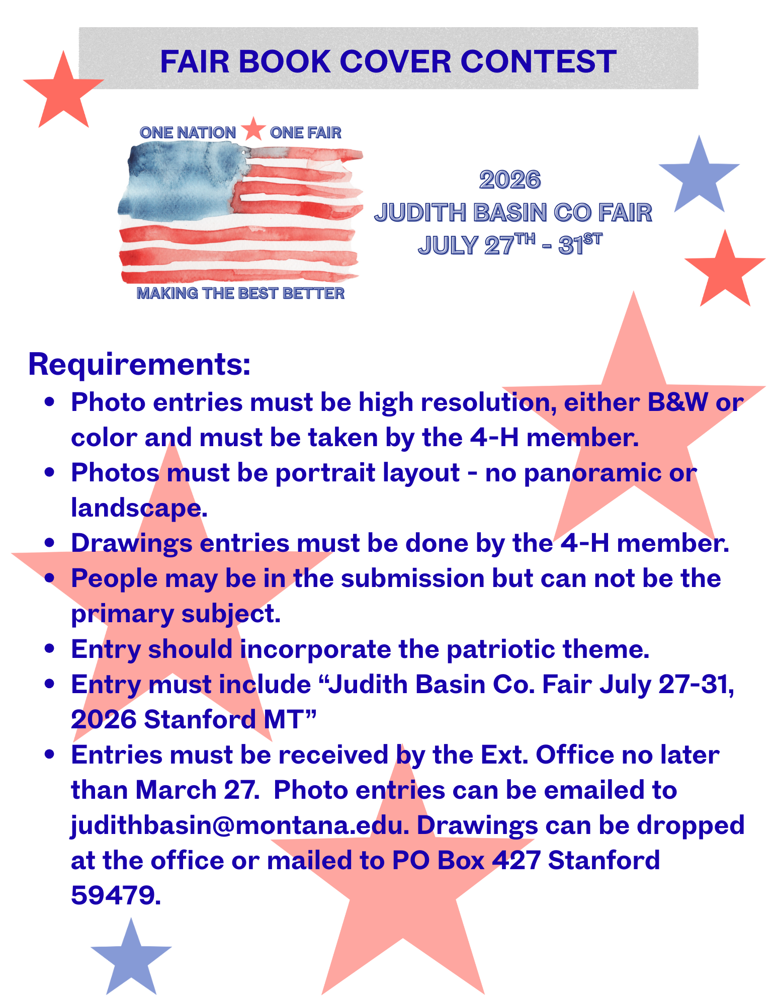 JB Co. Fair Book Cover Contest Flyer