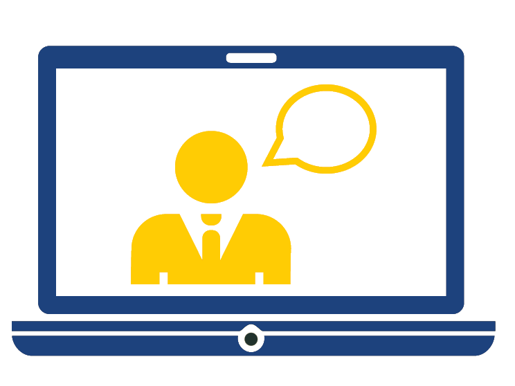Professor speaking during a web conferencing session