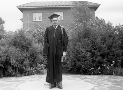 Dr. Hillman in graduation garb