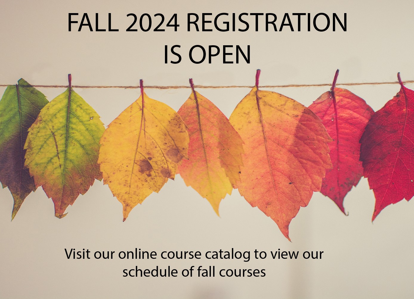 Fall registration is open