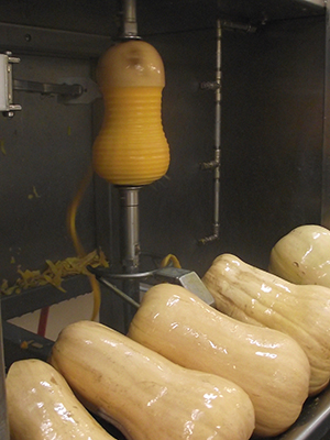 Peeling butternut squash