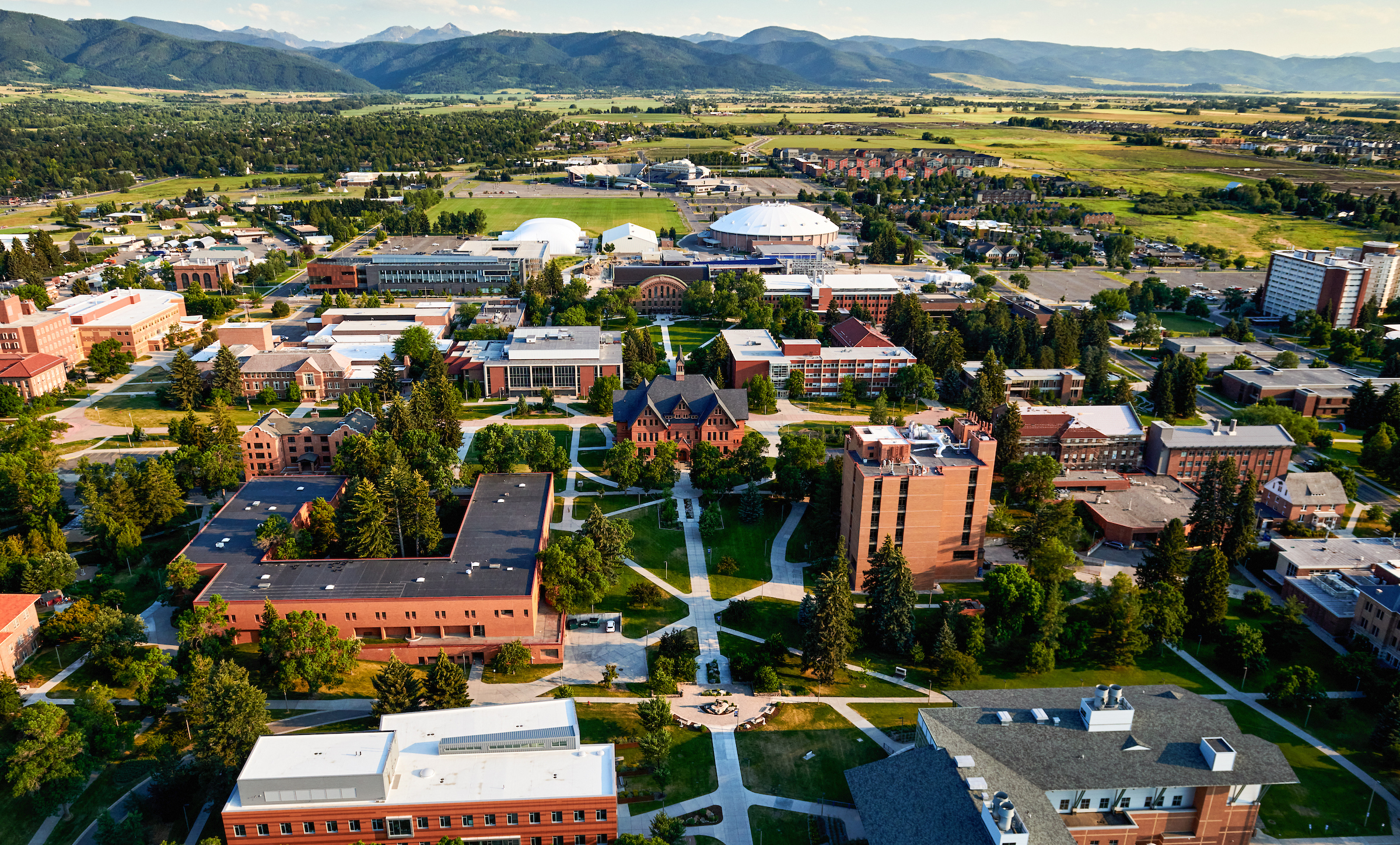 Aerial shot of the MSU campus