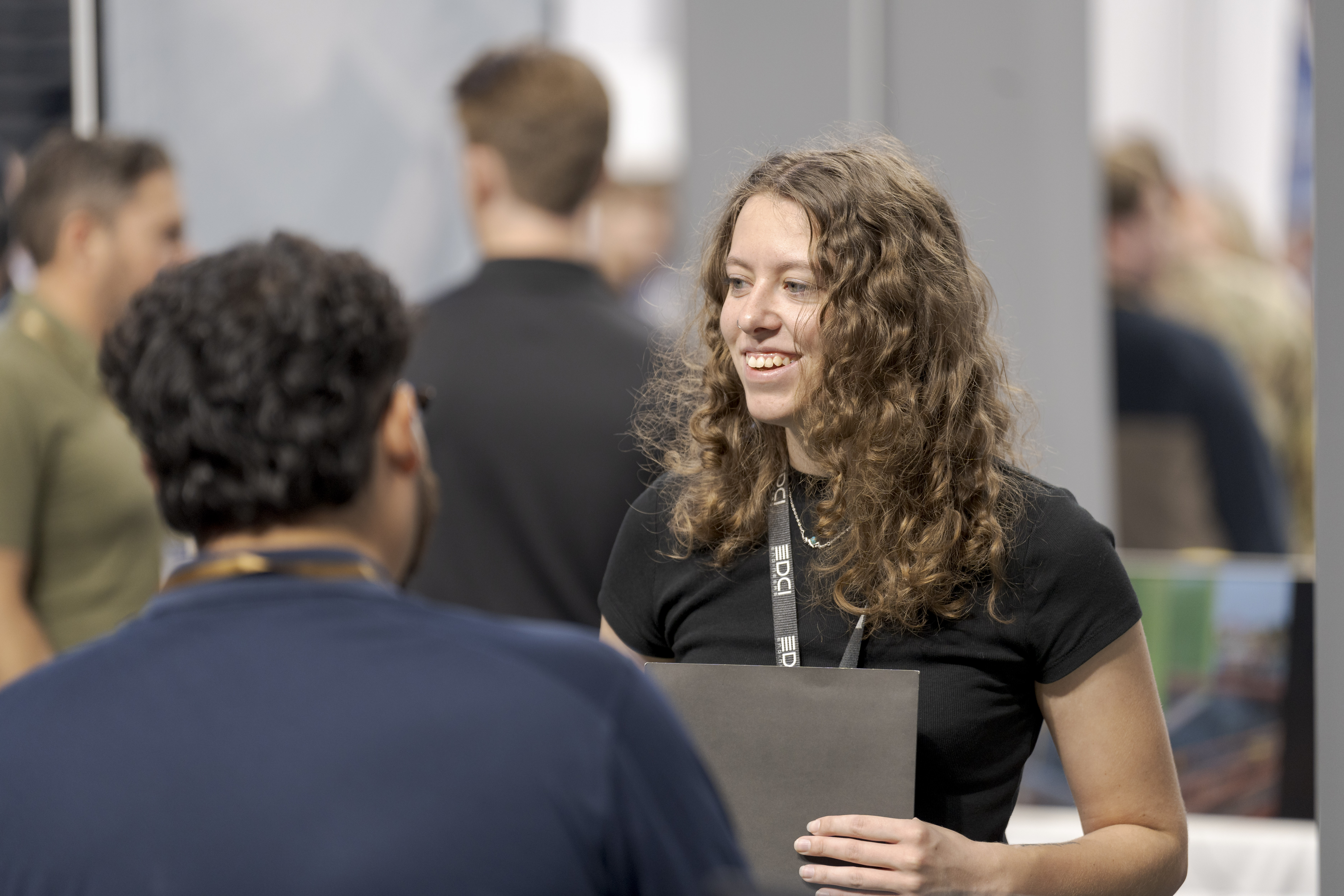 Student attending career fair