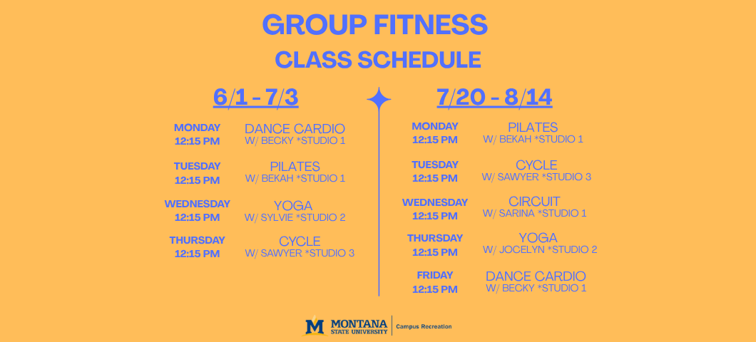 Group Fitness schedule