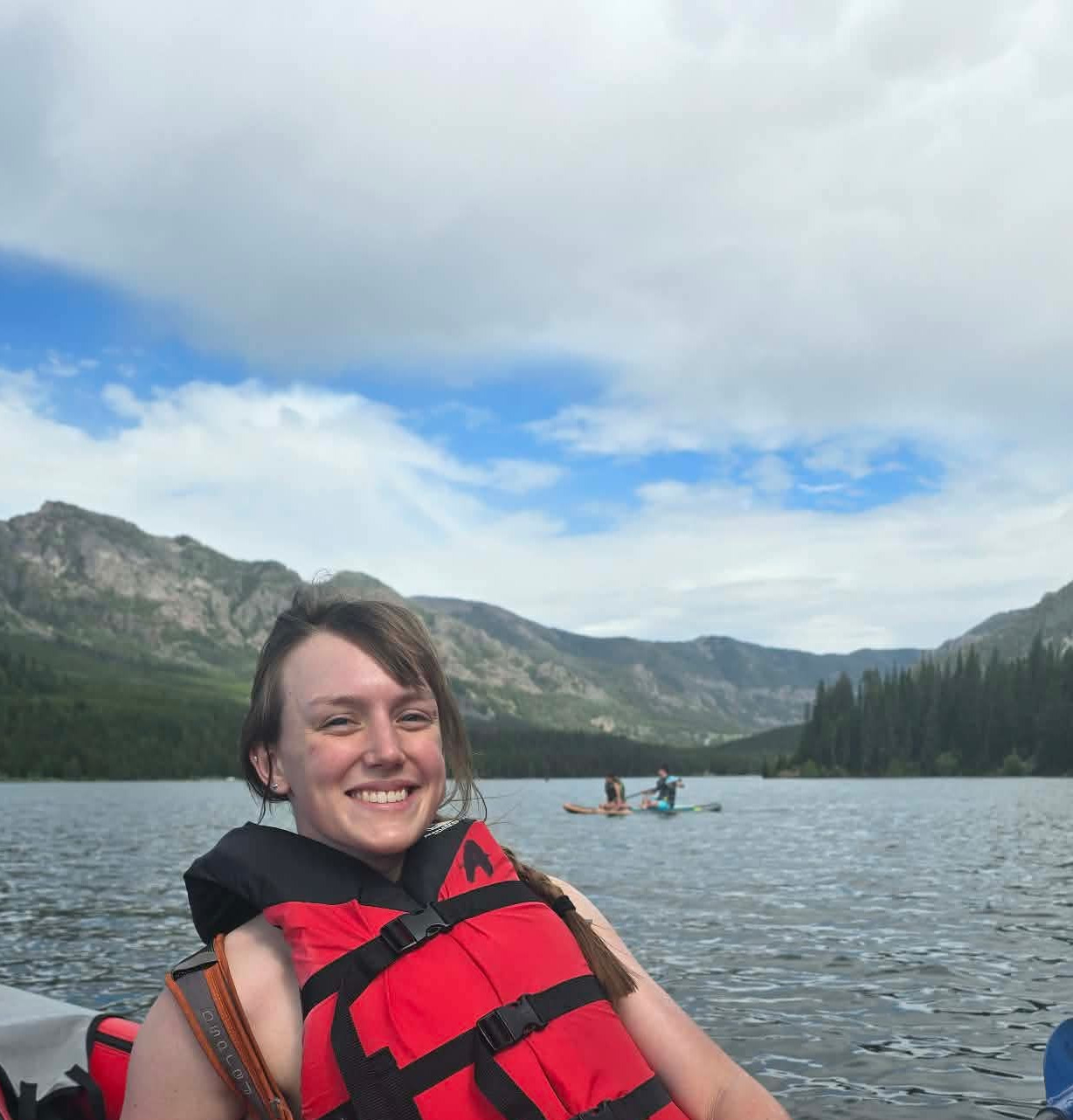 Photo of Emelia kayaking on Hyalite
