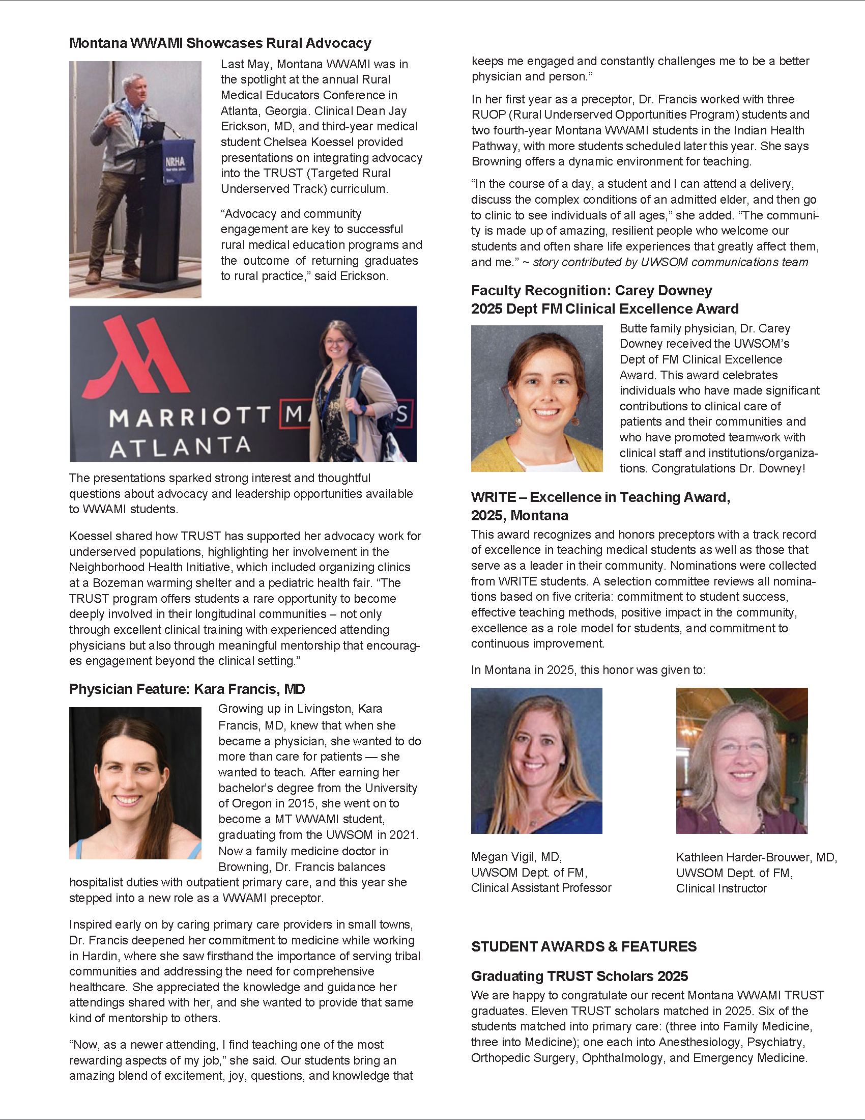 MT WWAMI Rural Newsletter 2025 Page 2